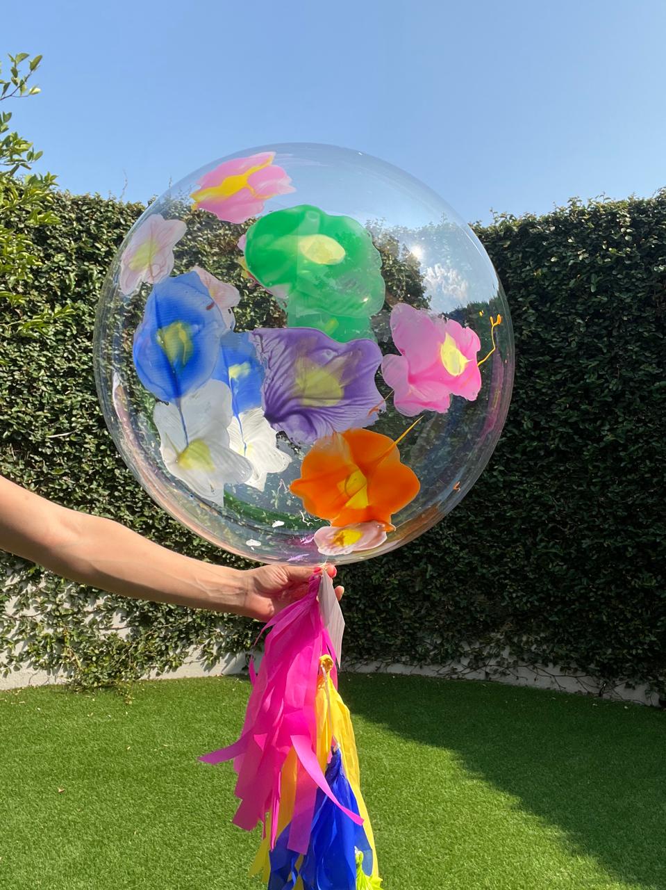 Globo burbuja flores