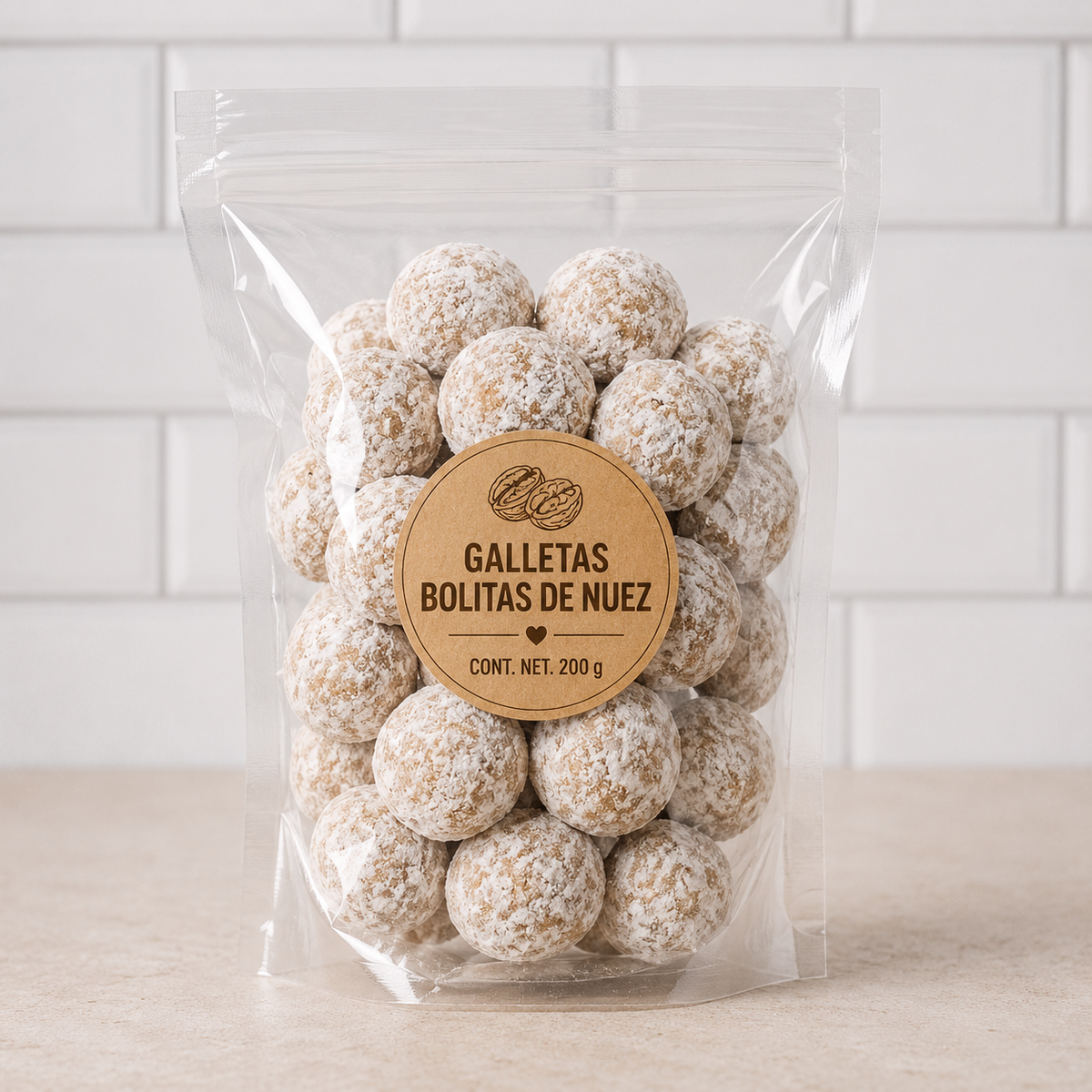 Galletas bolitas de nuez 500gr.