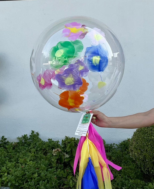 Globo burbuja flores